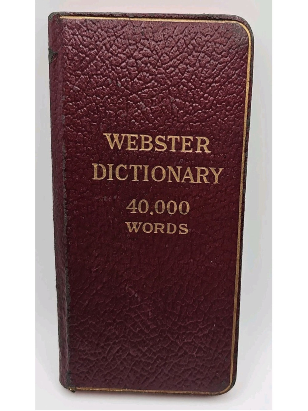 Antique 1922 Webster's Dictionary 40,000 Words Vest Pocket Burgundy Cover Vtg